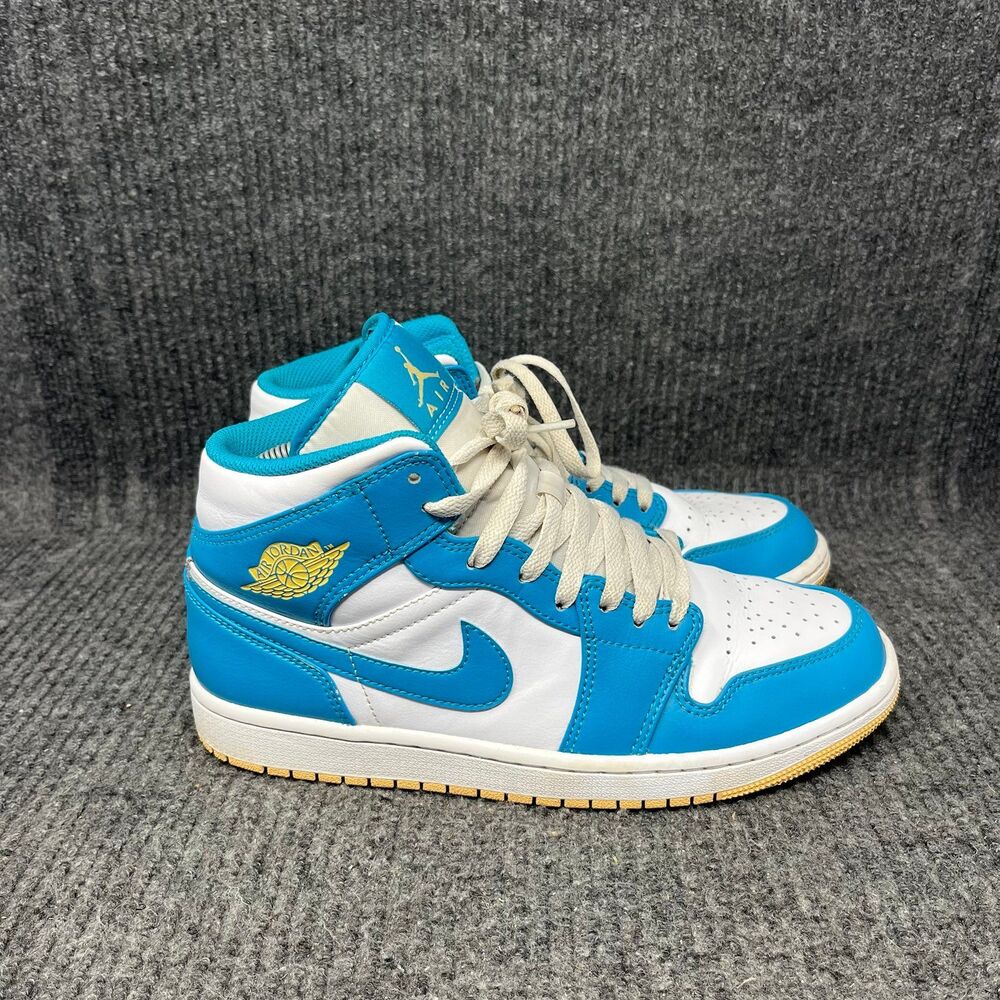 Nike Air Jordan 1 Mid Aquatone Blue Celestial Gold White Mens 8 DQ8426-400